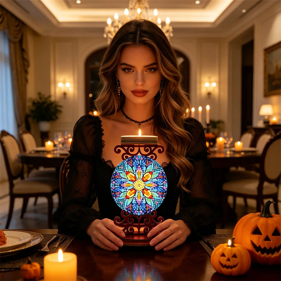 Art Craft Kit - Porte-bougie fleur, cadeau de fête d'Halloween,